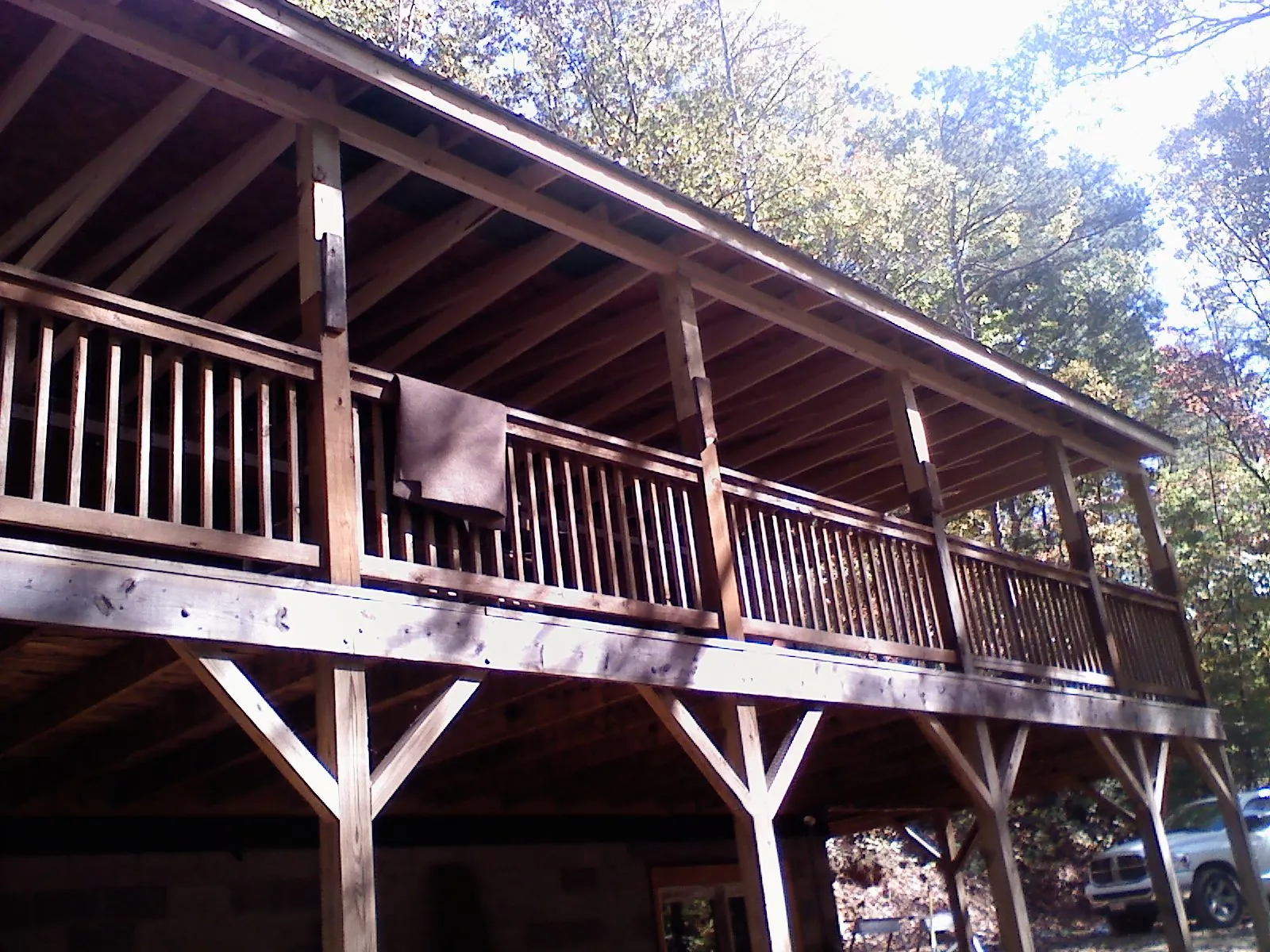 Timber framing under a new elevated porch and deck — Roof Leak Repair in Bennett by Roofing Brothers